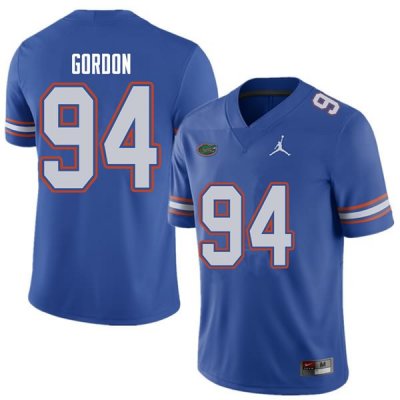 Men's Florida Gators #94 Moses Gordon NCAA Jordan Brand Royal Authentic Stitched College Football Jersey WLV0462RU